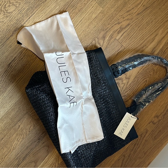 Jules Kae Black Woven Vegan Tote - Picture 5 of 6